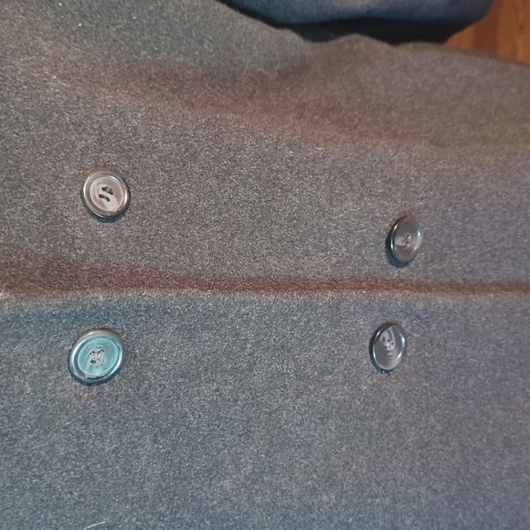 Larry Levine charcoal black button down full length warm dressy wool coat sz 10 - Picture 4 of 10
